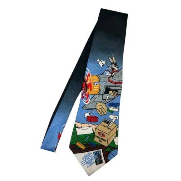 Looney Tunes Stamp Collection Bugs Bunny Drop Mail Tie 1997 - Picture 1 of 15